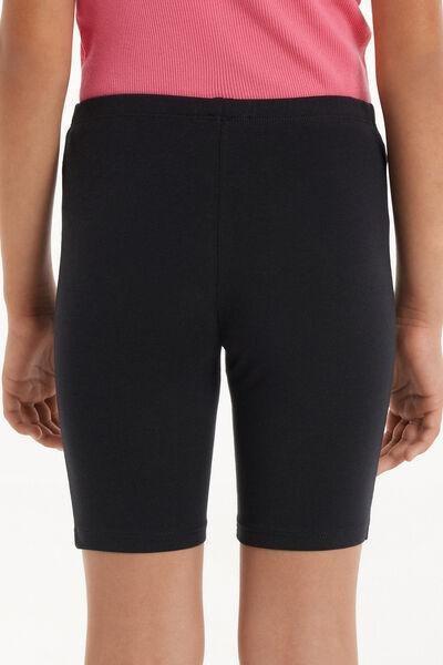 Elastic Waist Tights, Kids Girls , Black, , large image number 2