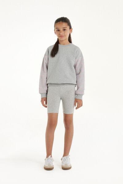 Elastic Waist Tights, Kids Girls , Grey, , large image number 1