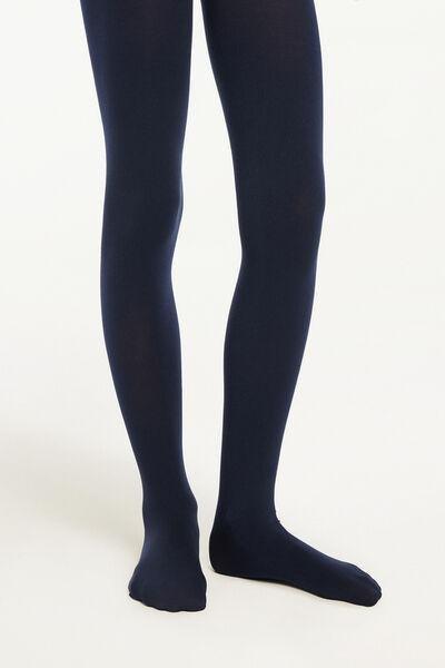 Blue 50 Denier Opaque Tights, Kids Girls, , large image number 0