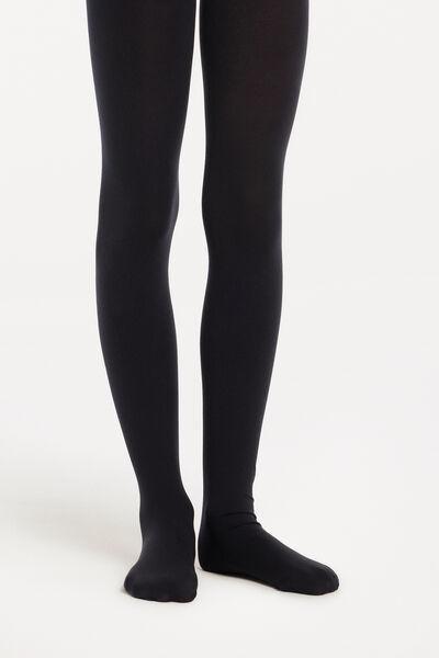 Black 50 Denier Opaque Tights, Kids Girls, , large image number 0