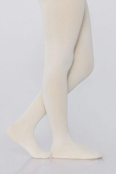 50 Denier Opaque Tights, Kids Girls, Cream, 5701_954V, large image number 2
