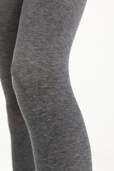 Grey Melange Basic Cotton Tights, Kids Girls, , large image number 1