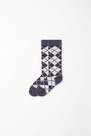 Tezenis - Navy Long Laminated Diamond Print Socks