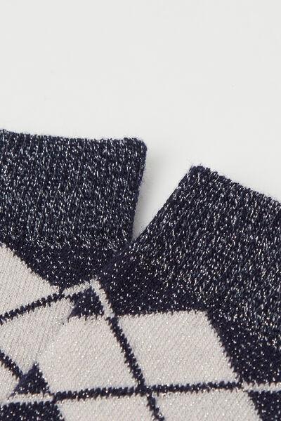 Navy Patterned Socks, Kids Girls, 5701_207W, large image number 1