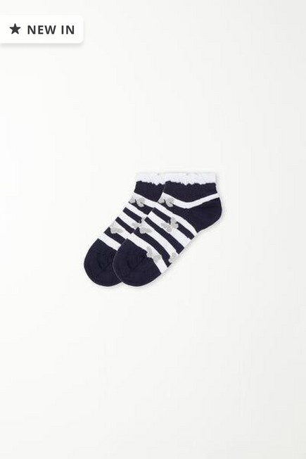 Tezenis - RIGHE FARFALLE BLU Girls’ Patterned Cotton Trainer Socks