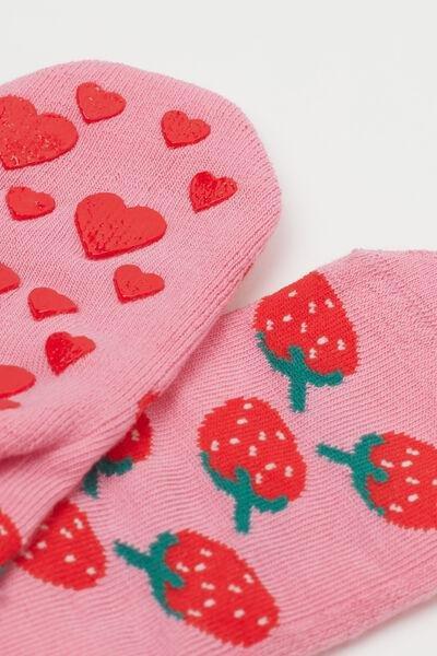 Multicolour Patterned Non-Slip Socks, Kids Girls, 5701_709W, large image number 1