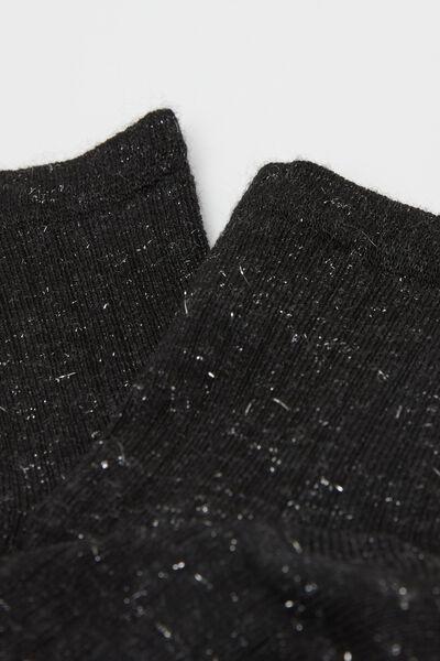 Black Ribbed Socks, Kids Girls, 5701_138Y, medium