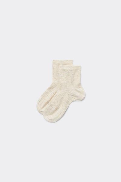 White Glitter Ribbed Socks, Kids Girls, , medium