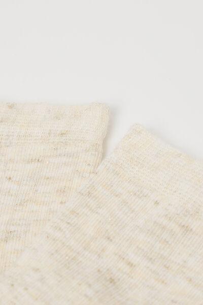 White Glitter Ribbed Socks, Kids Girls, 5701_140Y, large image number 1