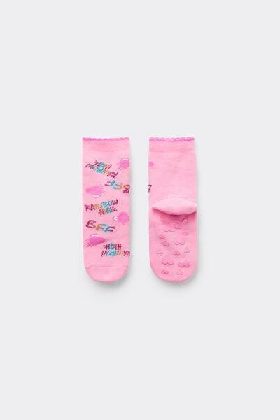Pink Rainbow High Non-Slip Socks, Kids Girls, , large image number 0