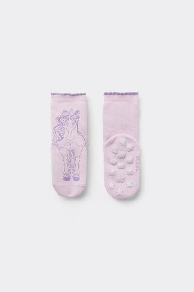Pink Unicorn Academy Non-Slip Socks, Kids Girls, 5701_883Y, large image number 0
