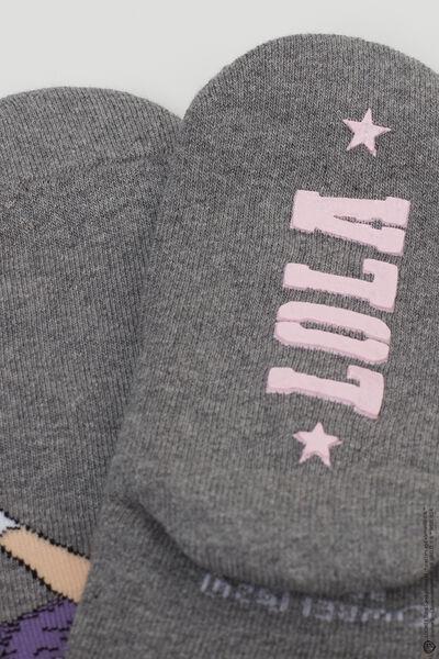 Grey Looney Tunes Anti-Slip Short Socks, Kids Girls, 5701_022Y, large image number 3