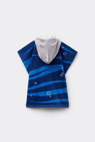 Multicolour Shark Print Poncho, Kids Boys, 5701_519Y, large image number 2