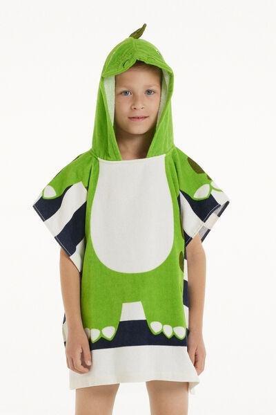 Green Cotton Crocodile Poncho, , large image number 0