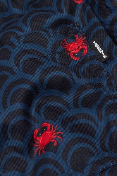 Navy Printed Canvas Swimming Shorts, Kids Boys, 5701_374Z, large image number 2