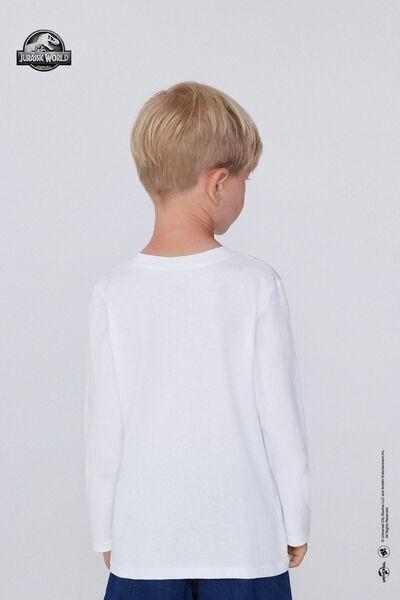 White Jurassic World Long-Sleeved Round-Neck Top, Kids Boys, 5701_818Y, medium