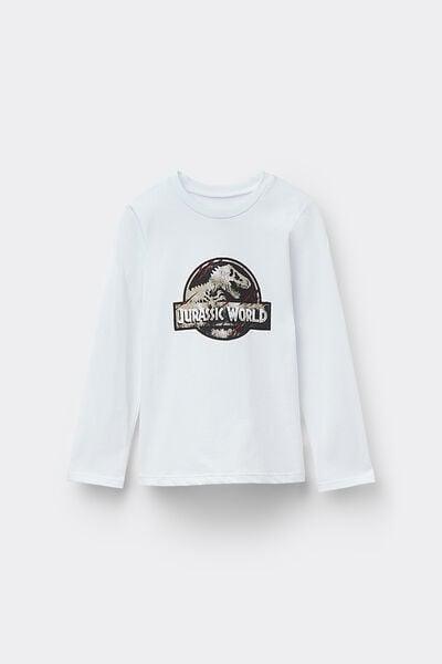 White Jurassic World Long-Sleeved Round-Neck Top, Kids Boys, 5701_818Y, large image number 4