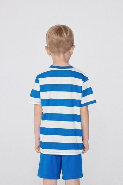 Blue Printed Pyjama Set, Kids Boys, , large image number 2