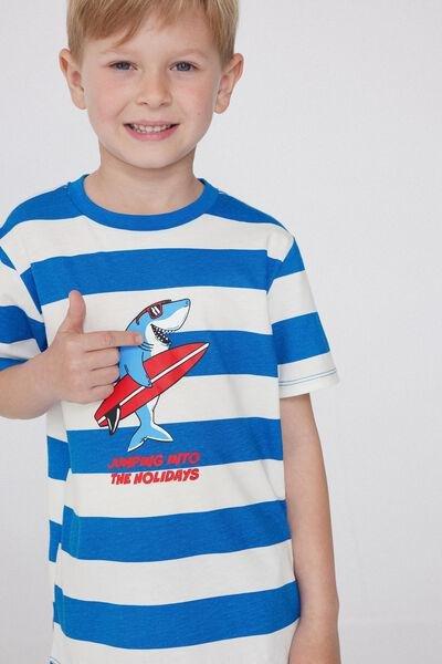Blue Printed Pyjama Set, Kids Boys, , large image number 3