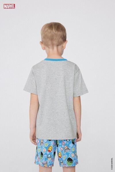 Grey Printed Pyjamas Set, Kids Boys, , large image number 2