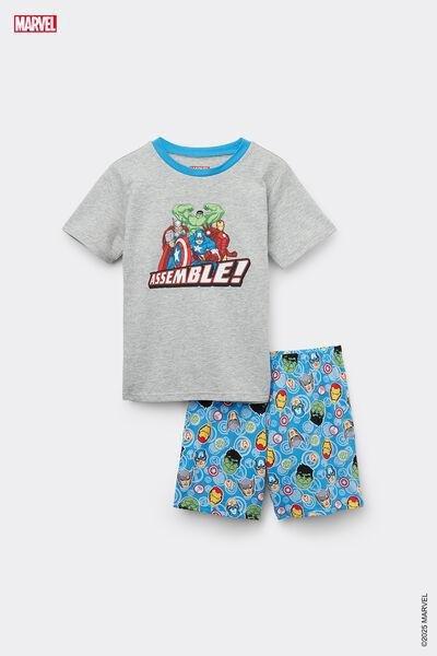 Grey Printed Pyjamas Set, Kids Boys, , large image number 4