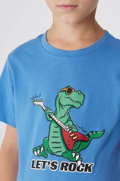 Blue Printed Pyjama Set, Kids Boys, , large image number 3