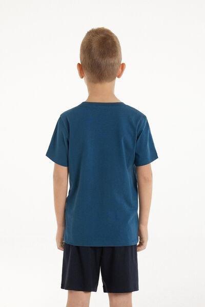 Navy Printed Pyjama Set, Kids Boys, , large image number 2