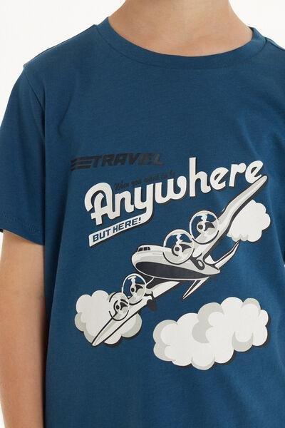 Navy Printed Pyjama Set, Kids Boys, , large image number 3