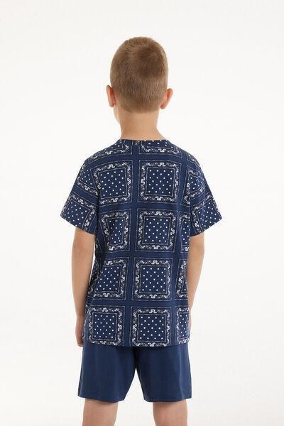 Navy Printed Pyjama Set, Kids Boys, , large image number 2