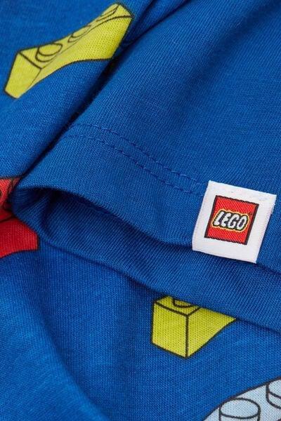 Blue Lego Print Long Cotton Pyjama Set, Kids Boys, 5701_832Y, large image number 2