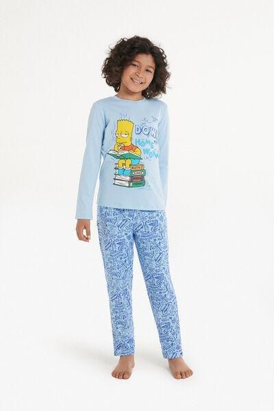 Tezenis - Blue The Simpsons Print Long Pyjama Set, Kids Boys