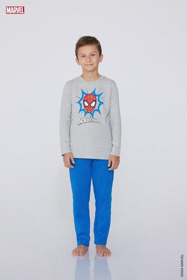 Grey Printed Pyjamas Set, Kids Boys, , large image number 0