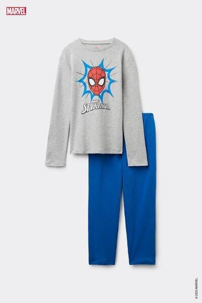 Grey Printed Pyjamas Set, Kids Boys, , large image number 6