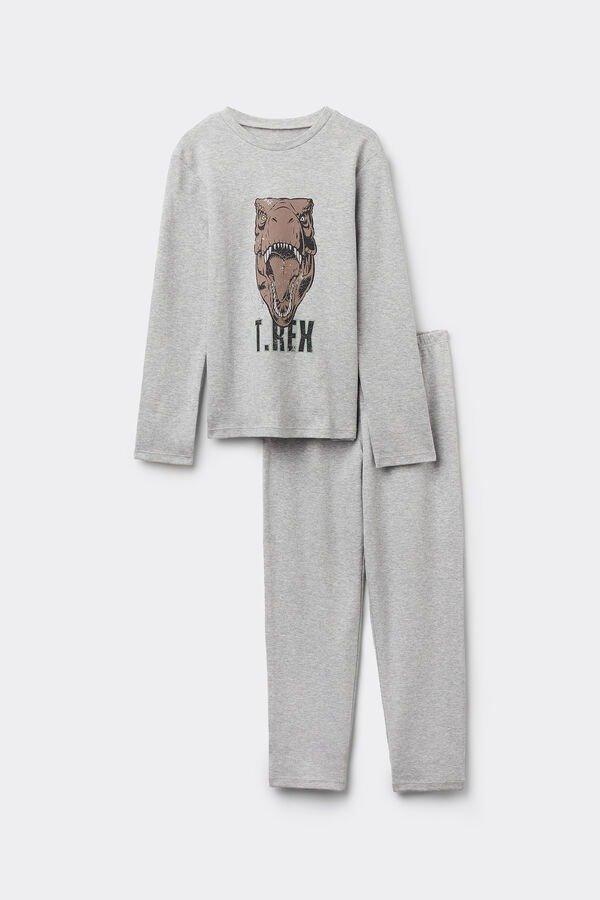 Grey Printed Pyjamas Set, Kids Boys, 5701_180Y, large image number 0