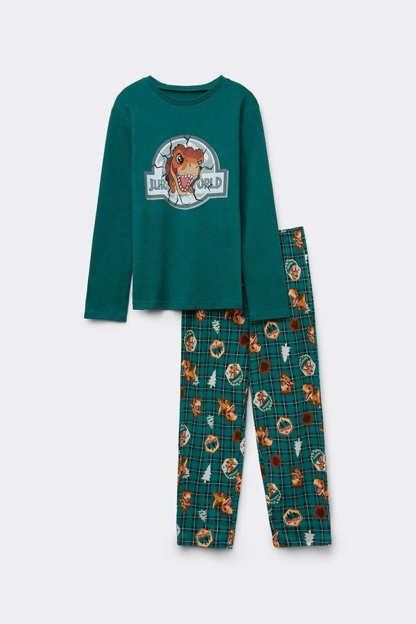 Green Printed Pyjamas Set, Kids Boys, 5701_169Y, large image number 2