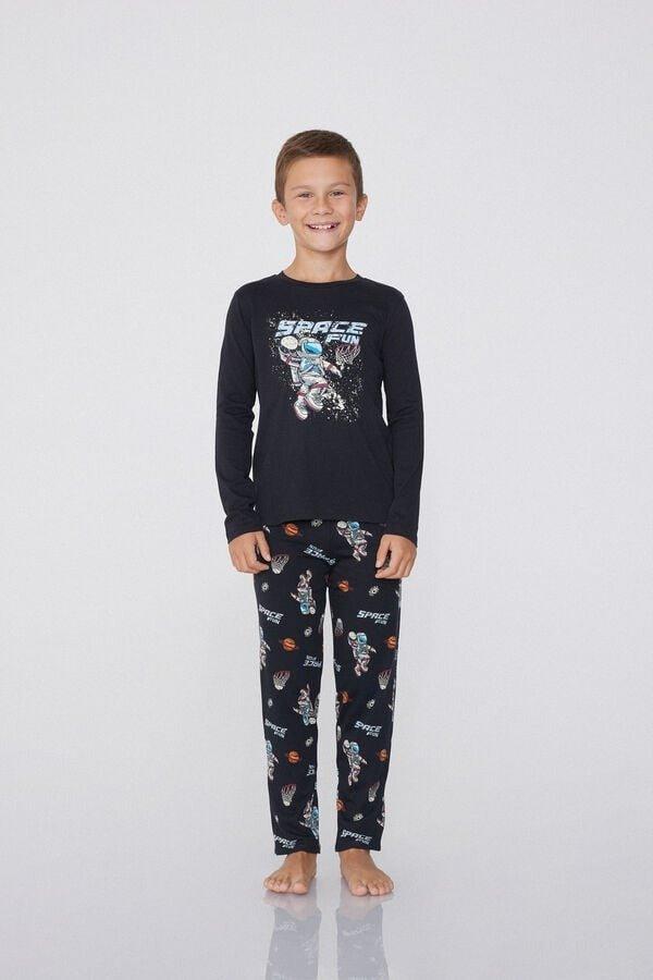 Multicolour Car Print Pyjamas Set, Kids Boys, , large image number 0