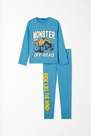 Tezenis - Blue Printed Long Heavy Cotton Pyjamas, Kids Boys