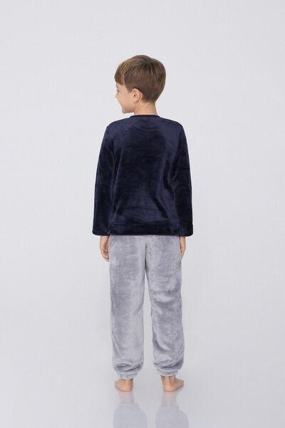 Blue Aspen Long Fleece Pyjamas Set, Kids Boys, 5701_216Y, large image number 2