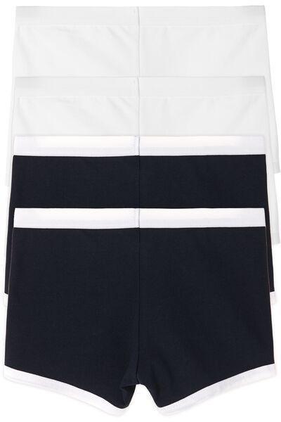 بوكسر قطن مطاطي عبوة من 4 أبيض, , large image number 1