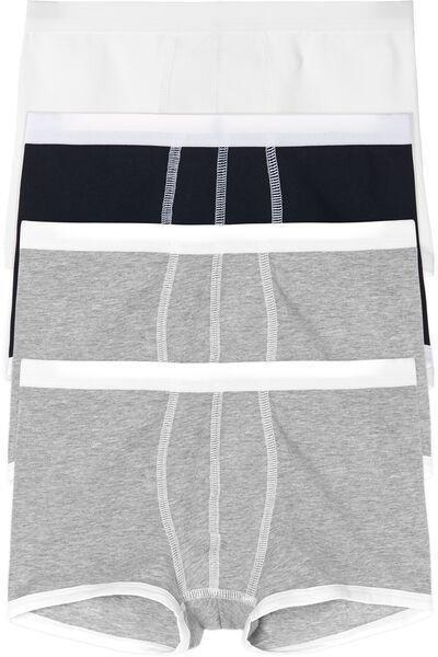 Multicolour Stretch Cotton Boxer Trunks, Set Of 4, , large image number 0