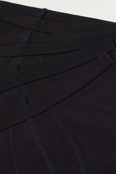 Black Basic Cotton Boxers, Set Of 4, Kids Boys, Black, medium