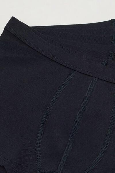 Navy Basic Cotton Boxers, Set Of 4, Kids Boys, Deep Blue, medium