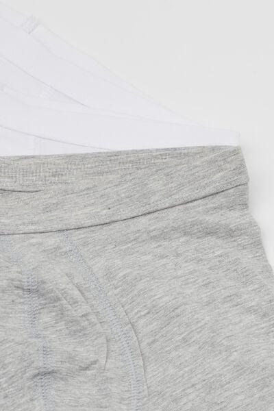 White / Grey Basic Cotton Boxers, Set Of 4, Kids Boys, 5701_700Y, medium