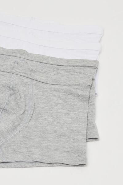 White / Grey Basic Cotton Boxers, Set Of 4, Kids Boys, 5701_700Y, large image number 3