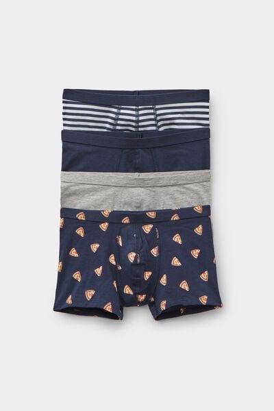 Navy Printed Cotton Boxers, Set Of 4, Kids Boys, 5701_275Z, large image number 0