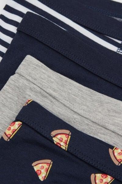 Navy Printed Cotton Boxers, Set Of 4, Kids Boys, 5701_275Z, large image number 1