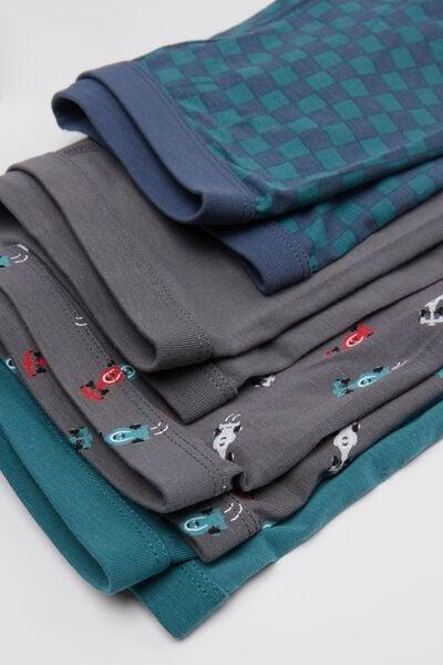 Grey Printed Cotton Boxers, Set Of 4, Kids Boys, 5701_276Z, large image number 1