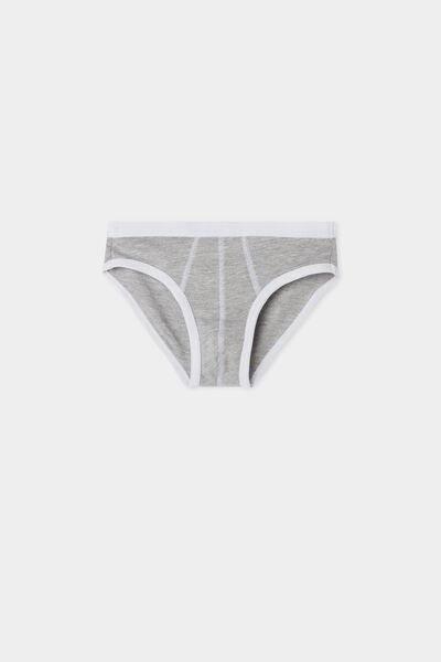 Tezenis - Grey Basic Cotton Briefs, Kids Boys