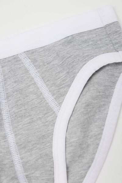 Grey Basic Briefs, Kids Boys, Light Grey Blend, large image number 2