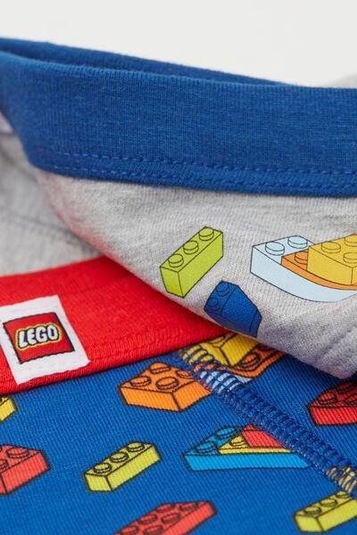 Blue / Grey Lego Print Cotton Briefs, Set Of 2, Kids Boys, 5701_832Y, medium